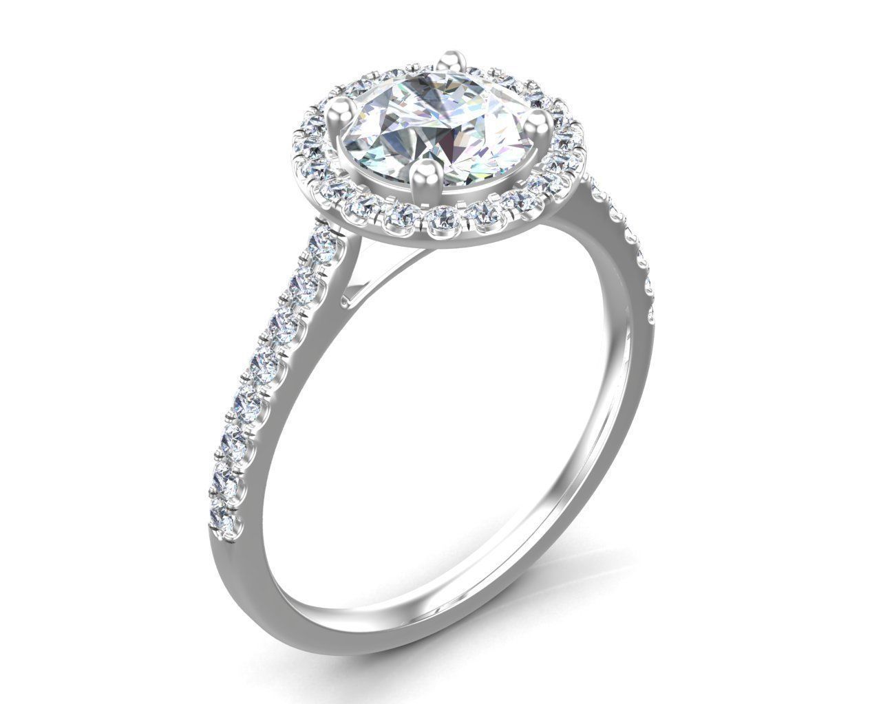 Round Cut Diamond Ring 3D print model_9