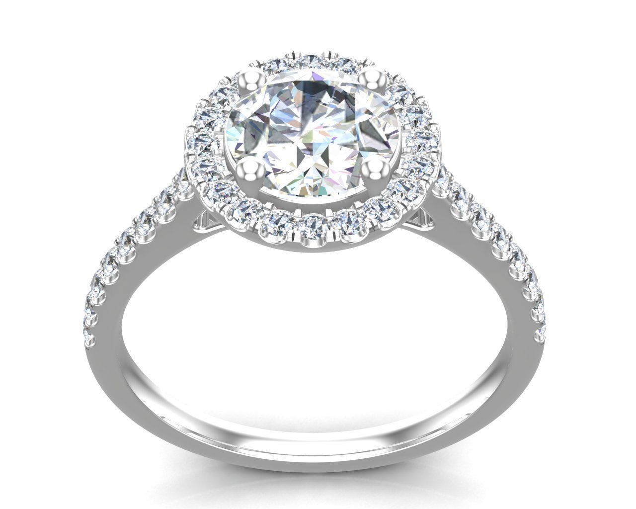 Round Cut Diamond Ring 3D print model_1