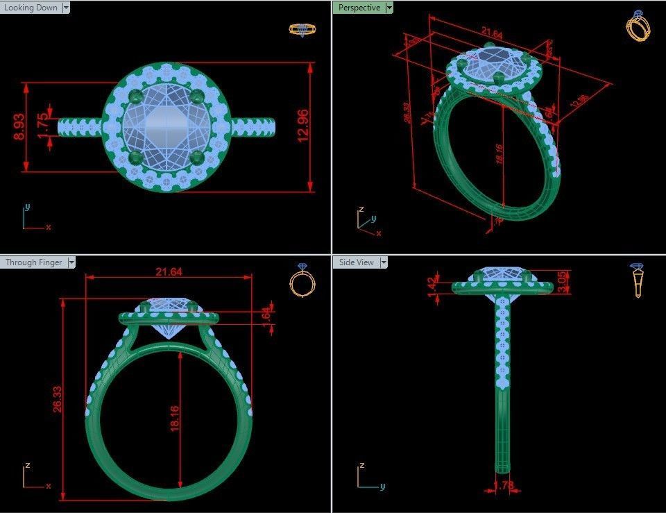 Round Cut Diamond Ring 3D print model_11