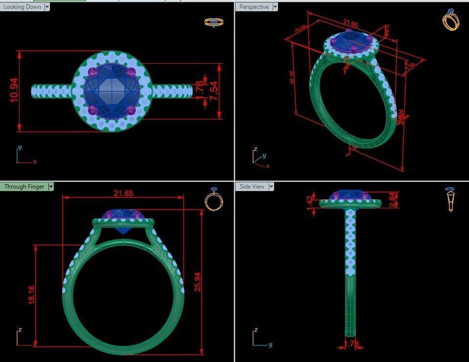 Round Cut Diamond Ring 3D print model_12