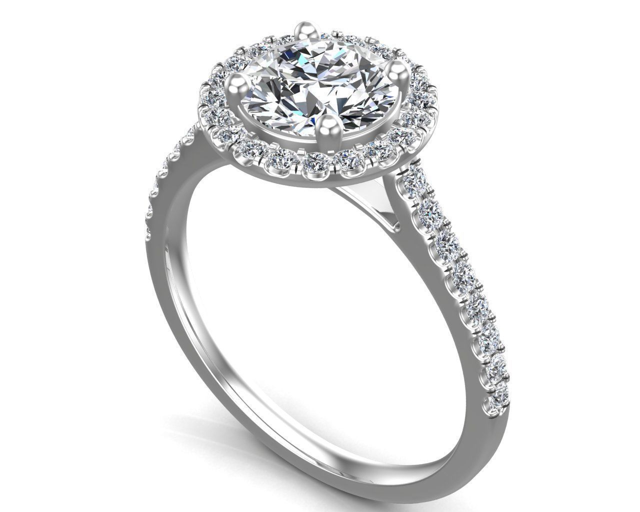 Round Cut Diamond Ring 3D print model_8