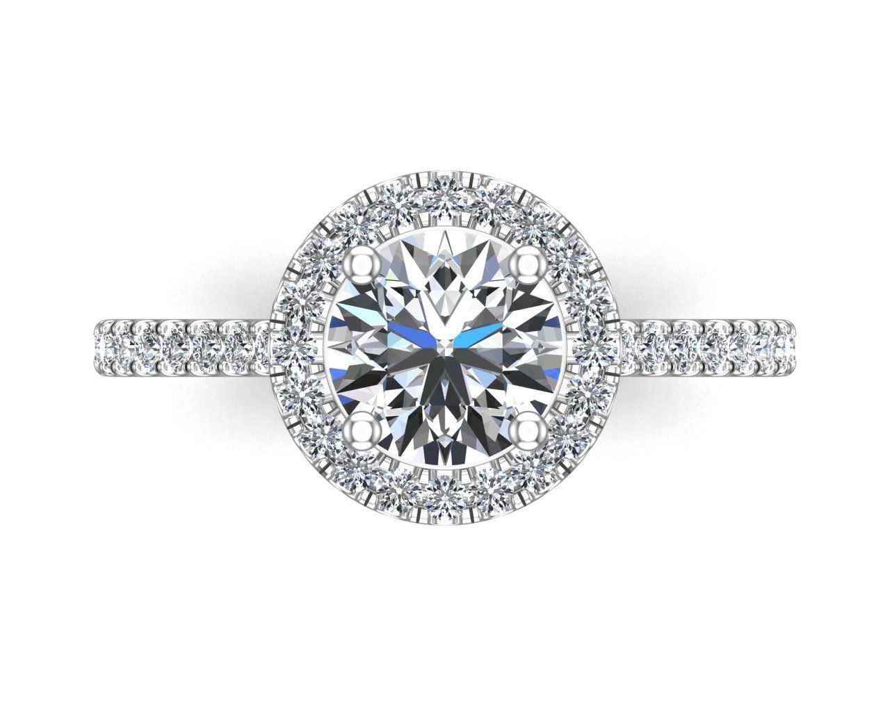 Round Cut Diamond Ring 3D print model_7