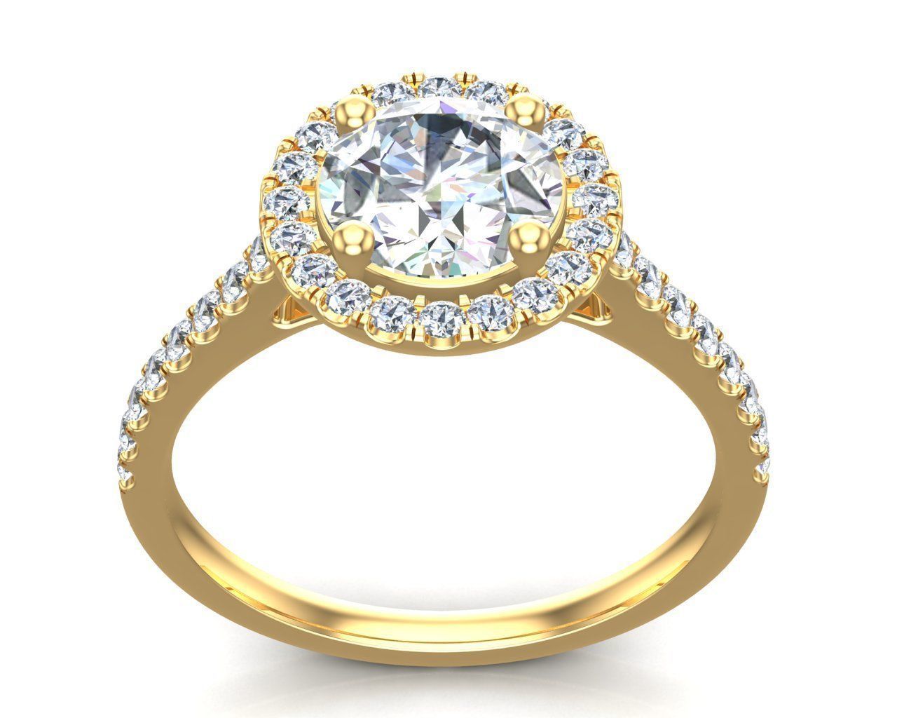 Round Cut Diamond Ring 3D print model_6
