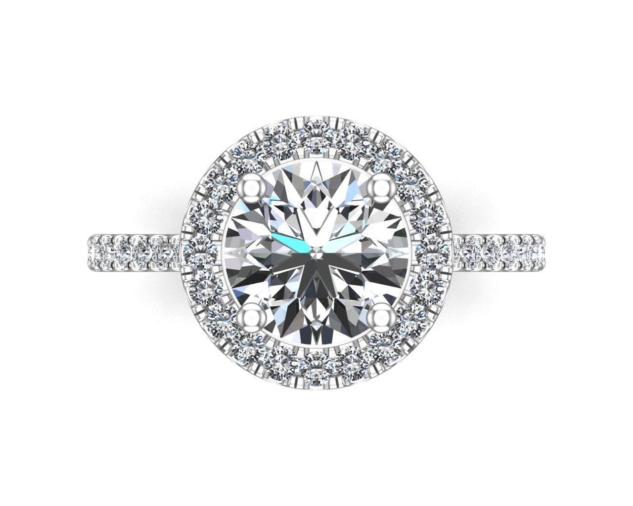 Round Cut Diamond Ring 3D print model_10