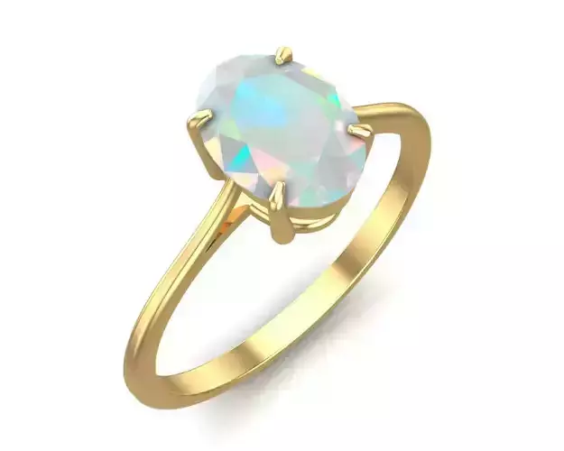 Oval Diamond Solitaire Ring