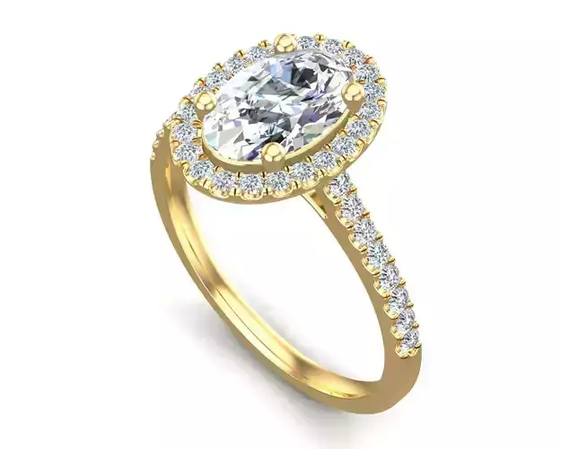 Oval Cut Diamond Ring 3D print model