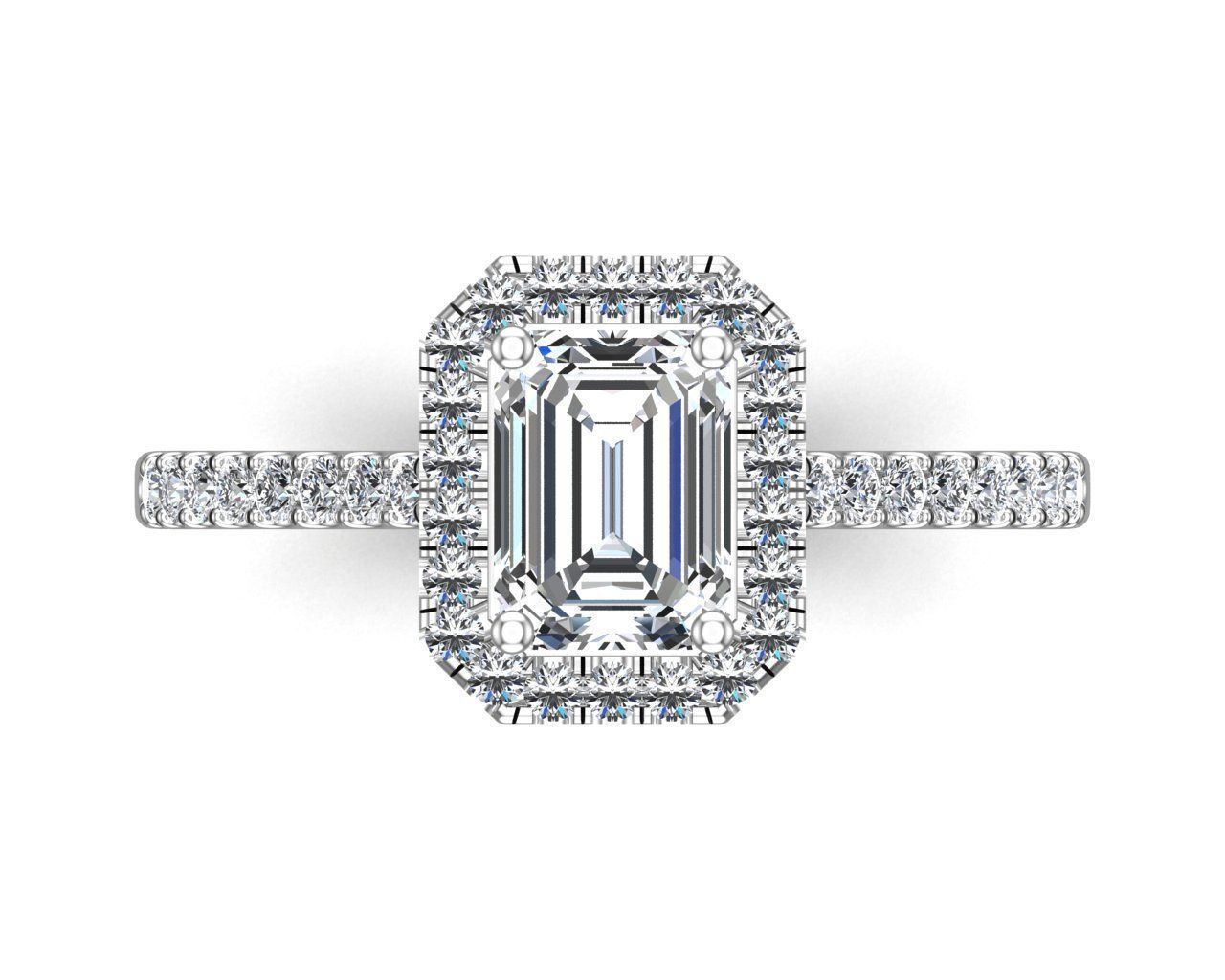 Diamond Emerald Ring 3D print model_4