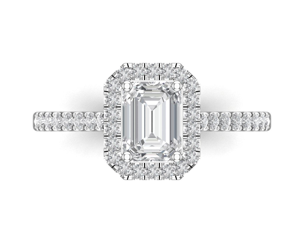 Diamond Emerald Ring 3D print model_7