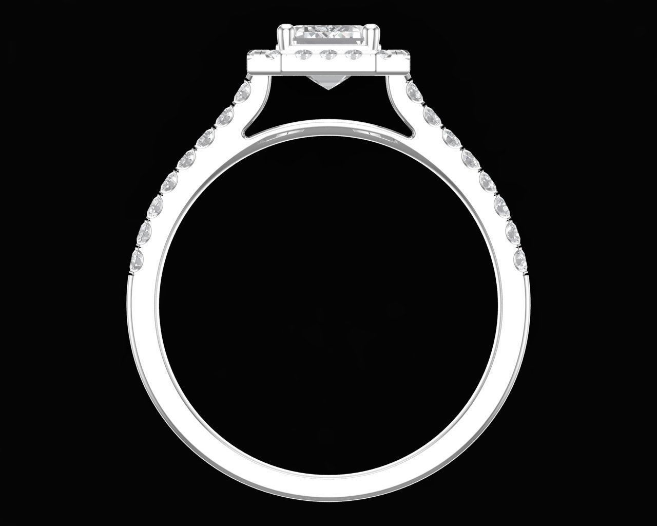 Diamond Emerald Ring 3D print model_5