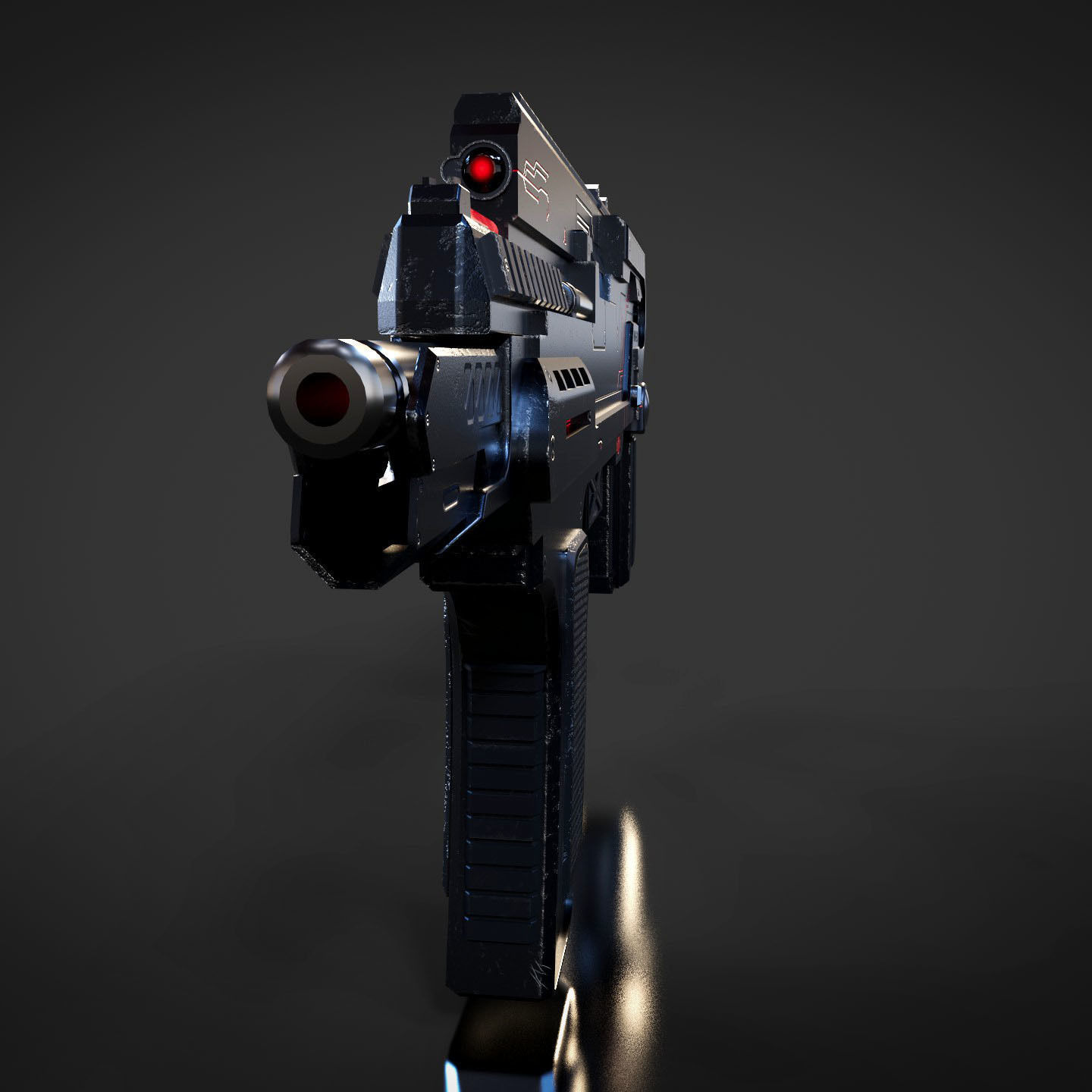 Plasma Machine Gun Low-poly 3D model_7
