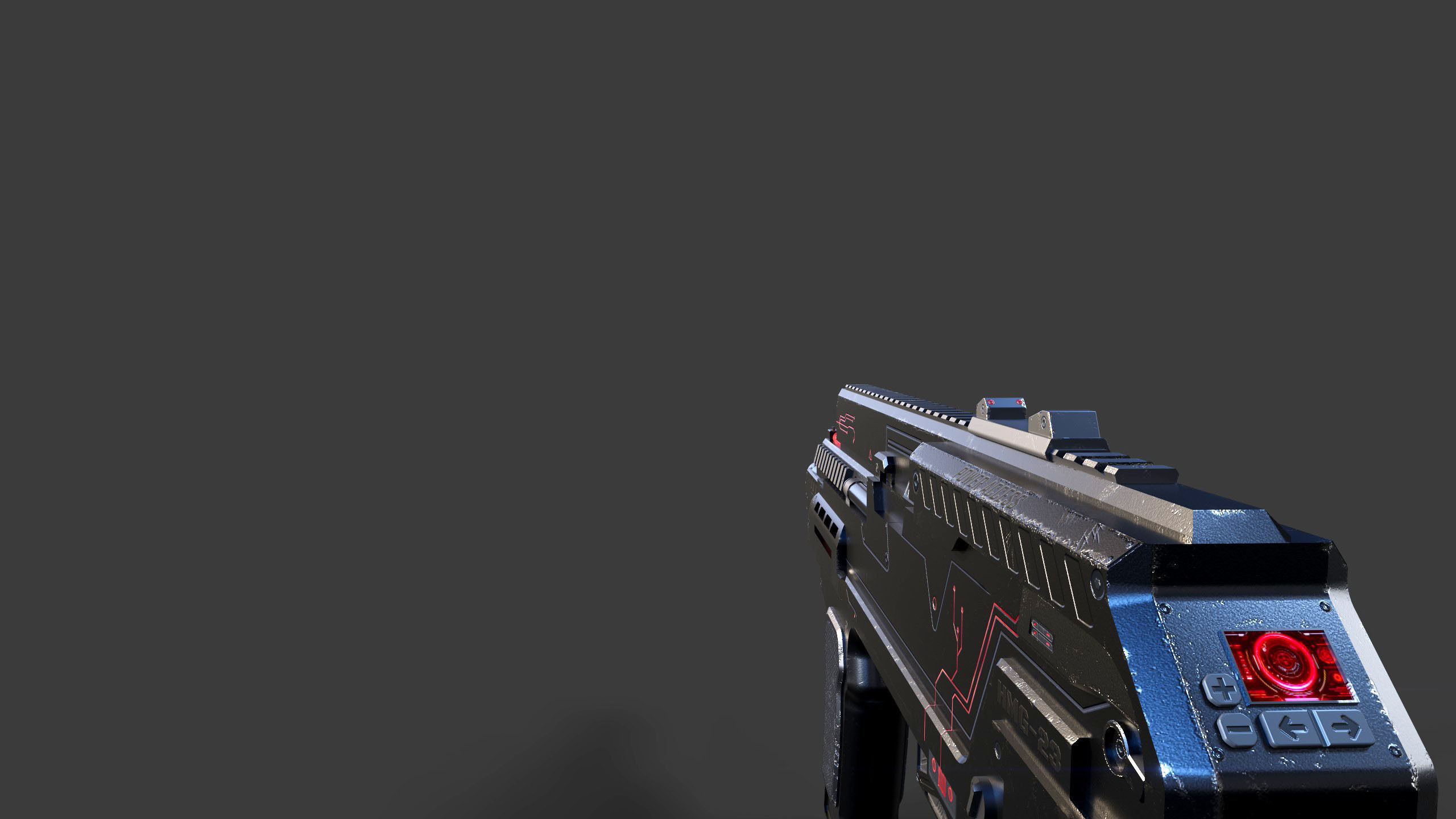 Plasma Machine Gun Low-poly 3D model_3