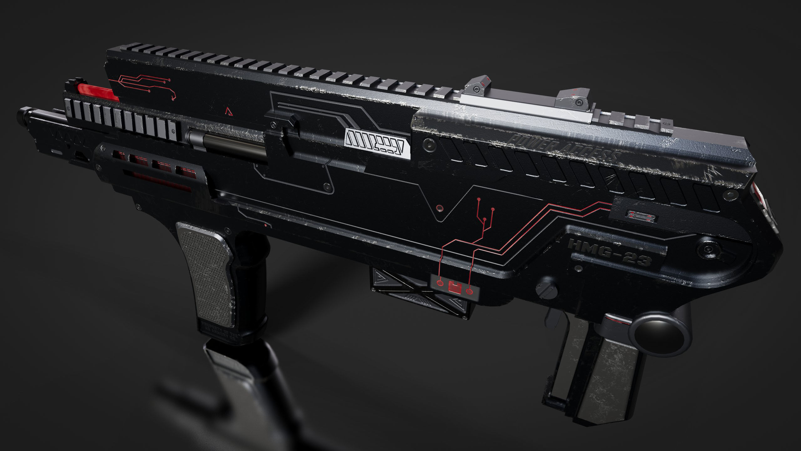 Plasma Machine Gun Low-poly 3D model_2