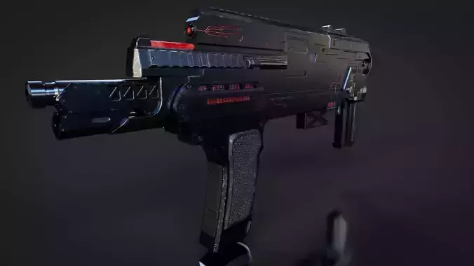 Plasma Machine Gun Low-poly 3D model