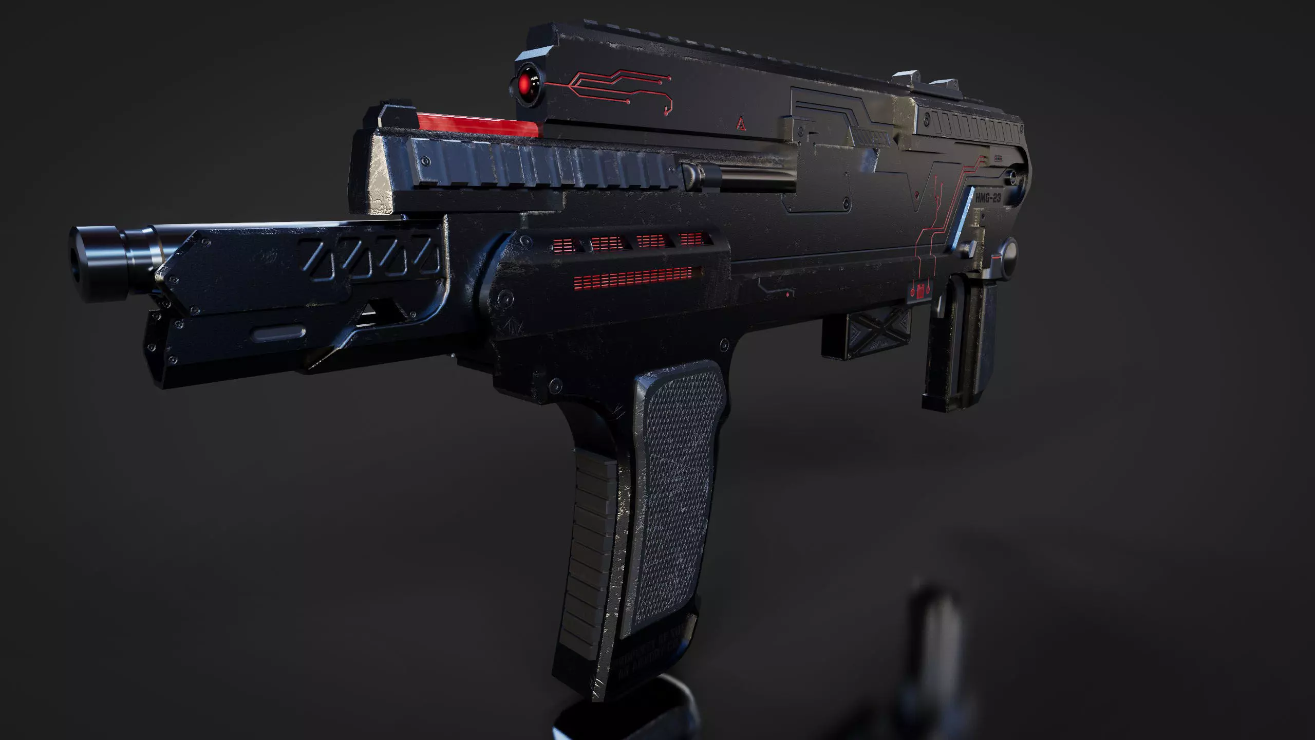 Plasma Machine Gun Low-poly 3D model_0