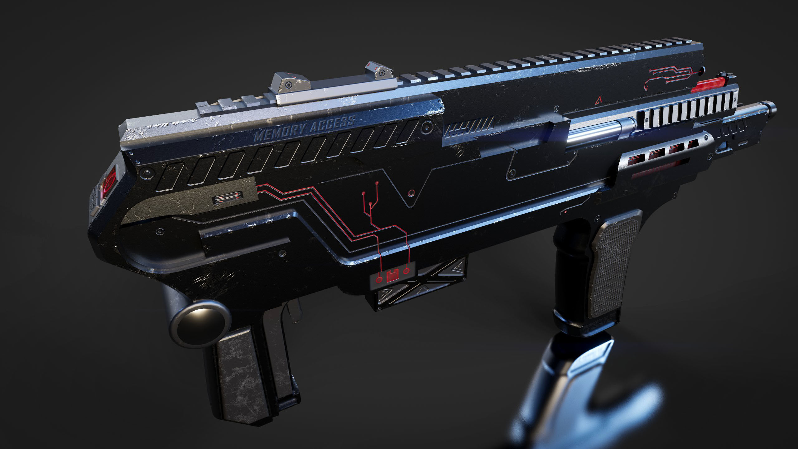 Plasma Machine Gun Low-poly 3D model_4