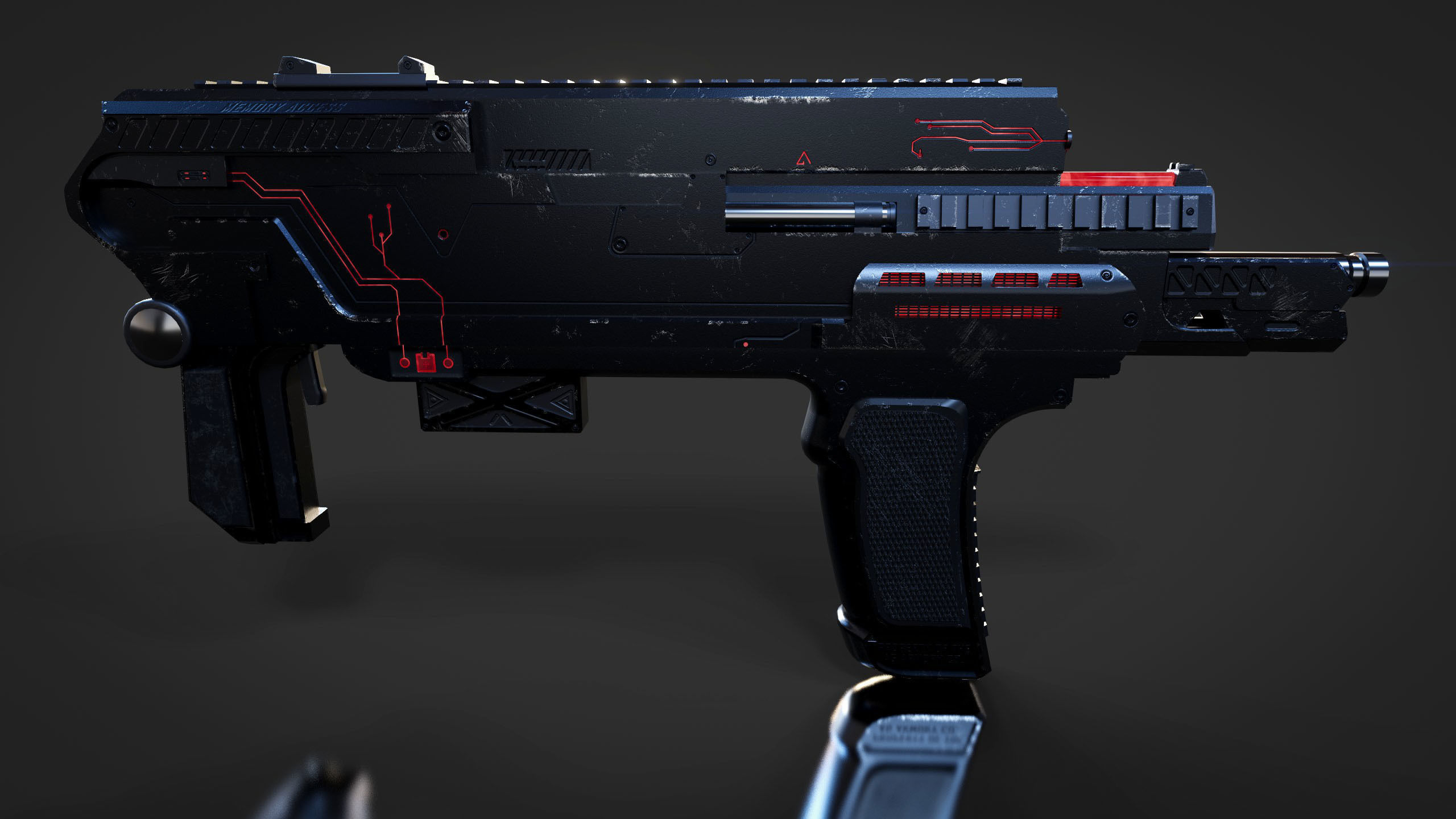 Plasma Machine Gun Low-poly 3D model_5