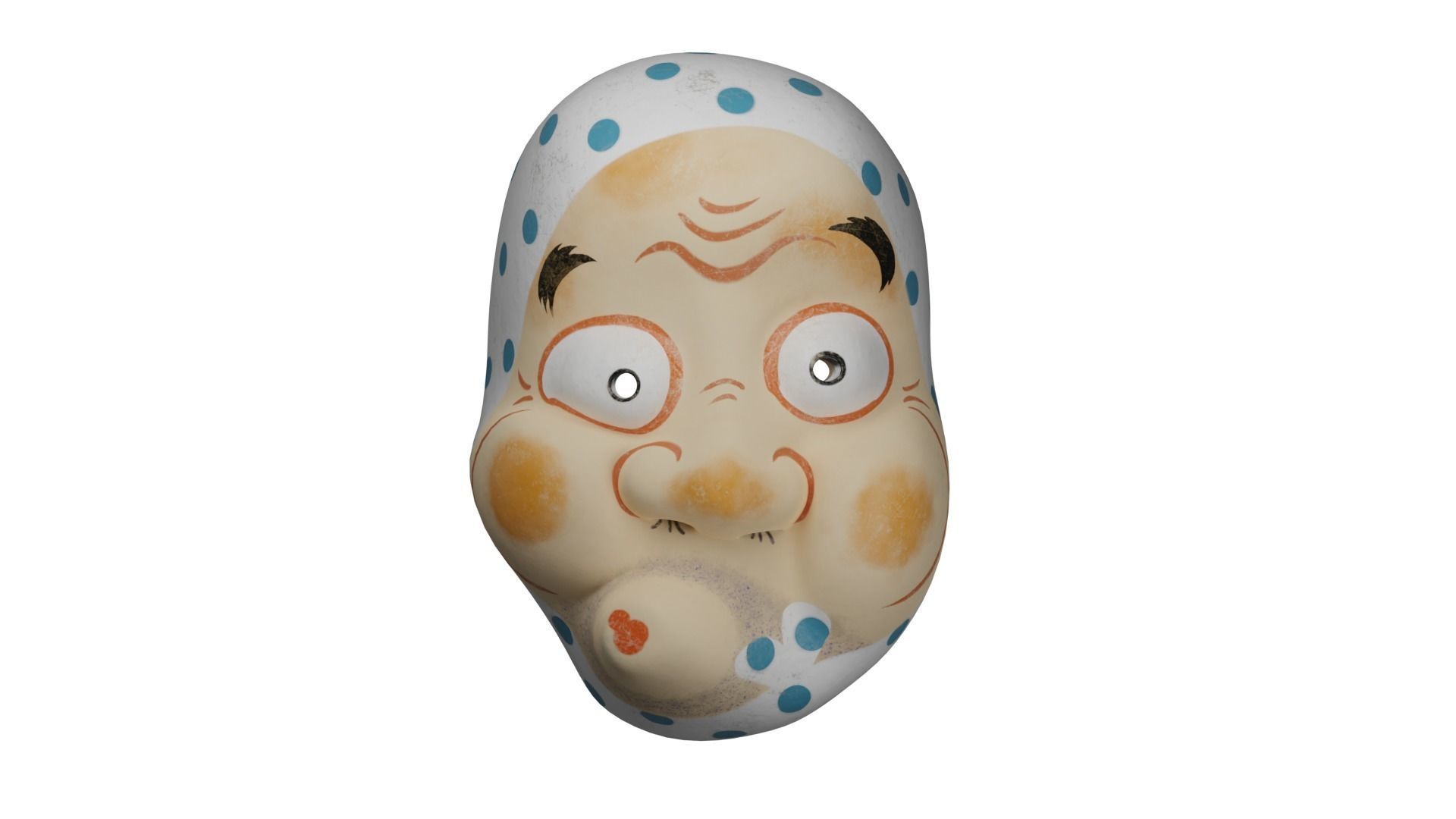 Hyottoko mask 3D model_1