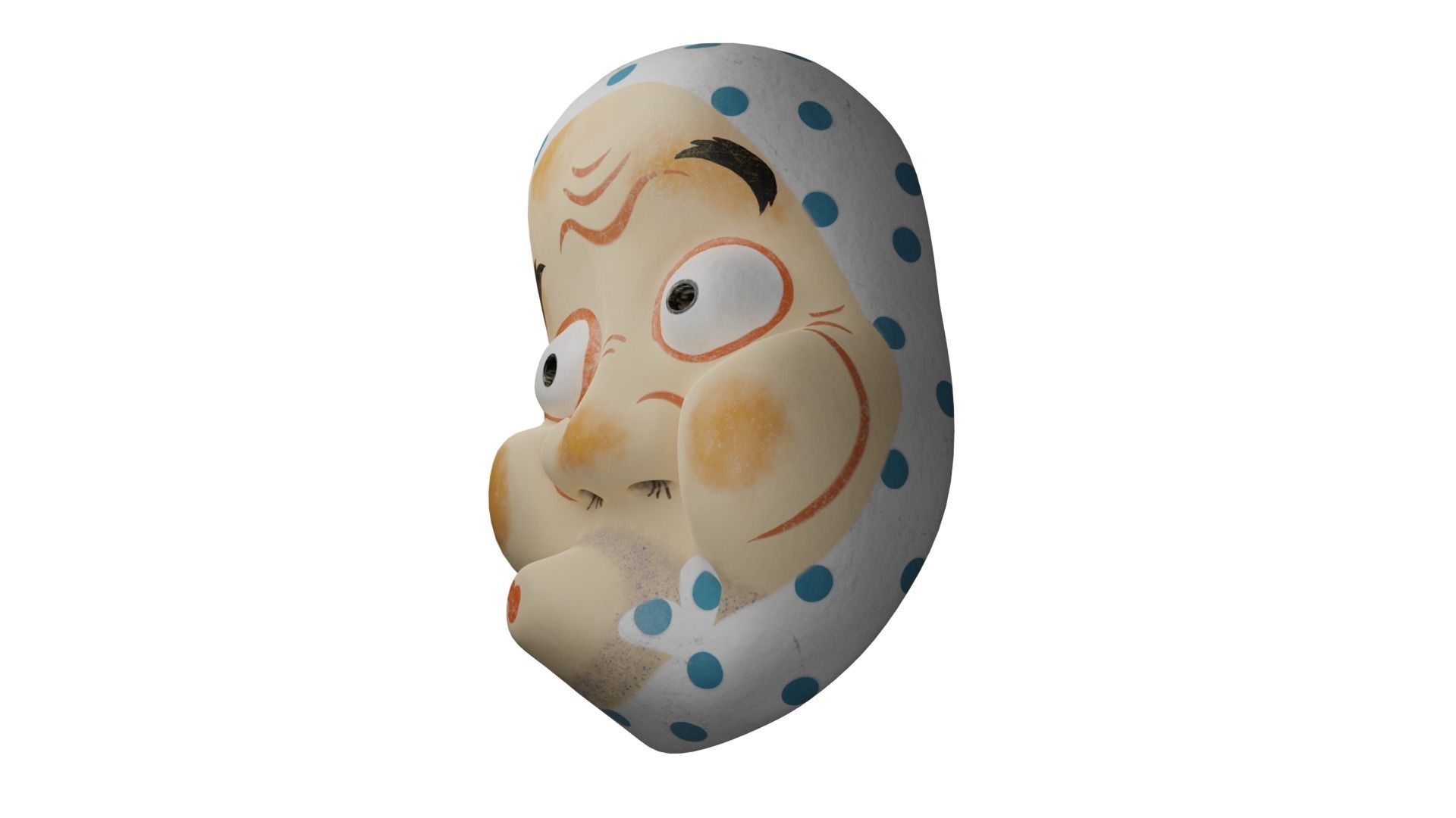 Hyottoko mask 3D model_8