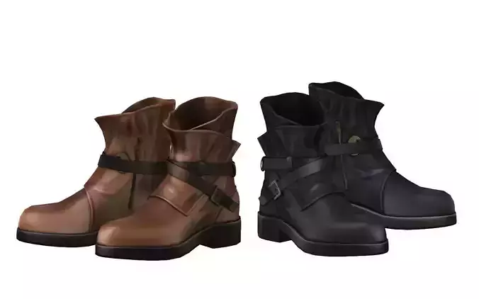 Flat Ankle Slouch Boots