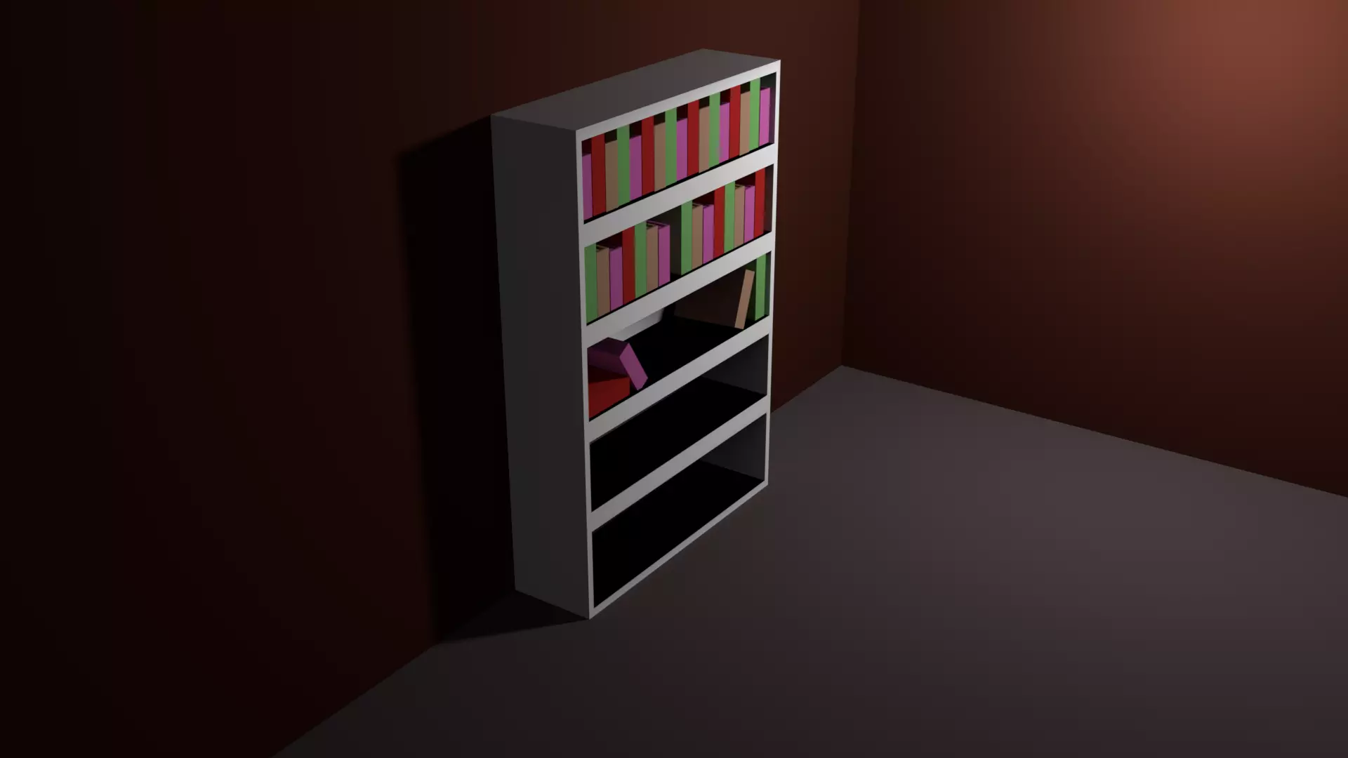 Libreria con libros  3D model_0