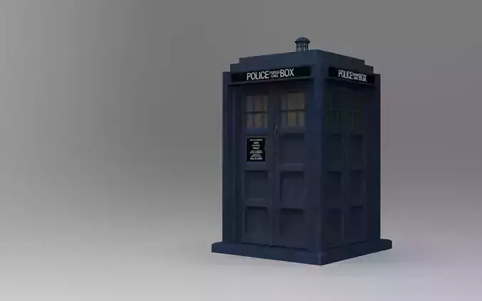 TARDIS TIME MACHINE BLUE BOX 3D print model