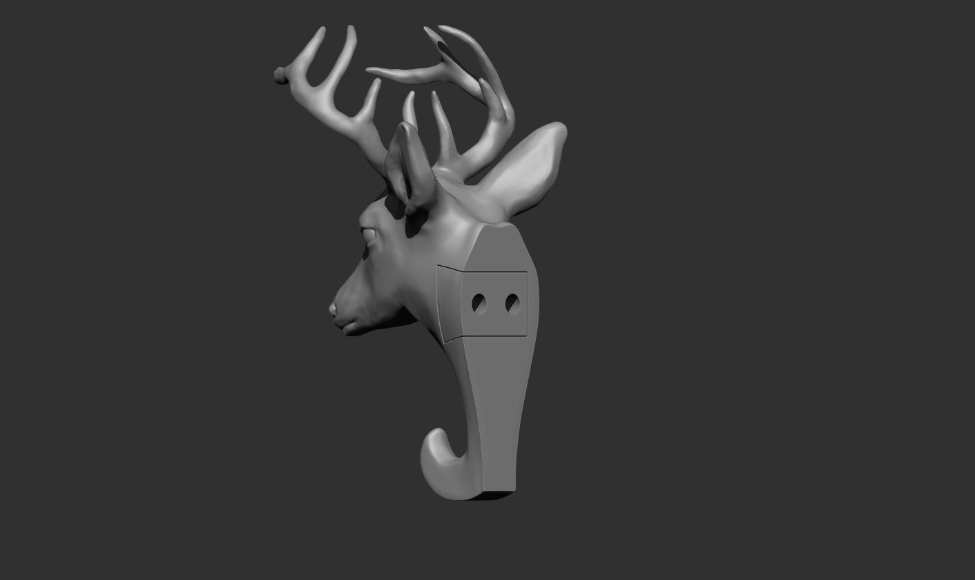 Deer Wall Hook Printable 3D print model_10