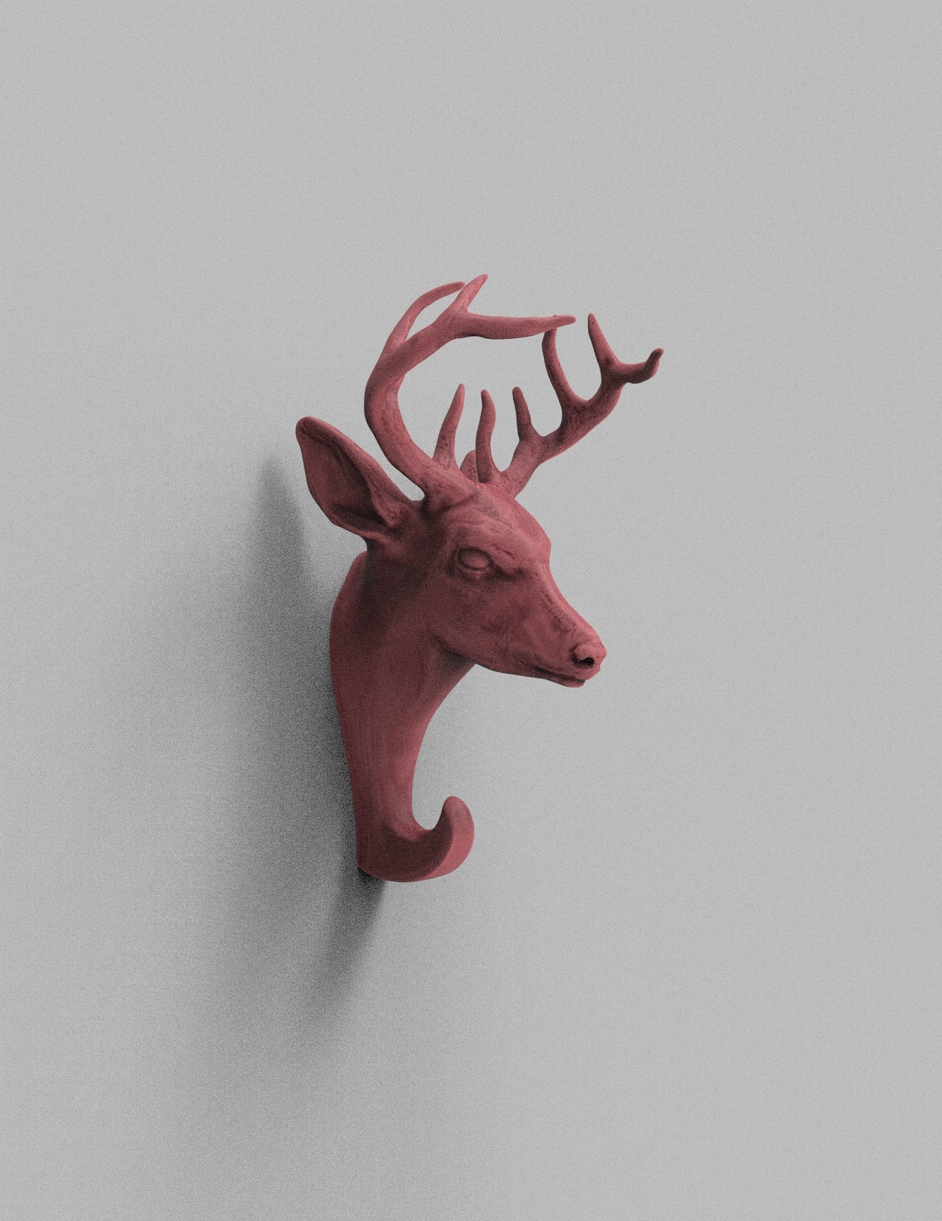 Deer Wall Hook Printable 3D print model_2