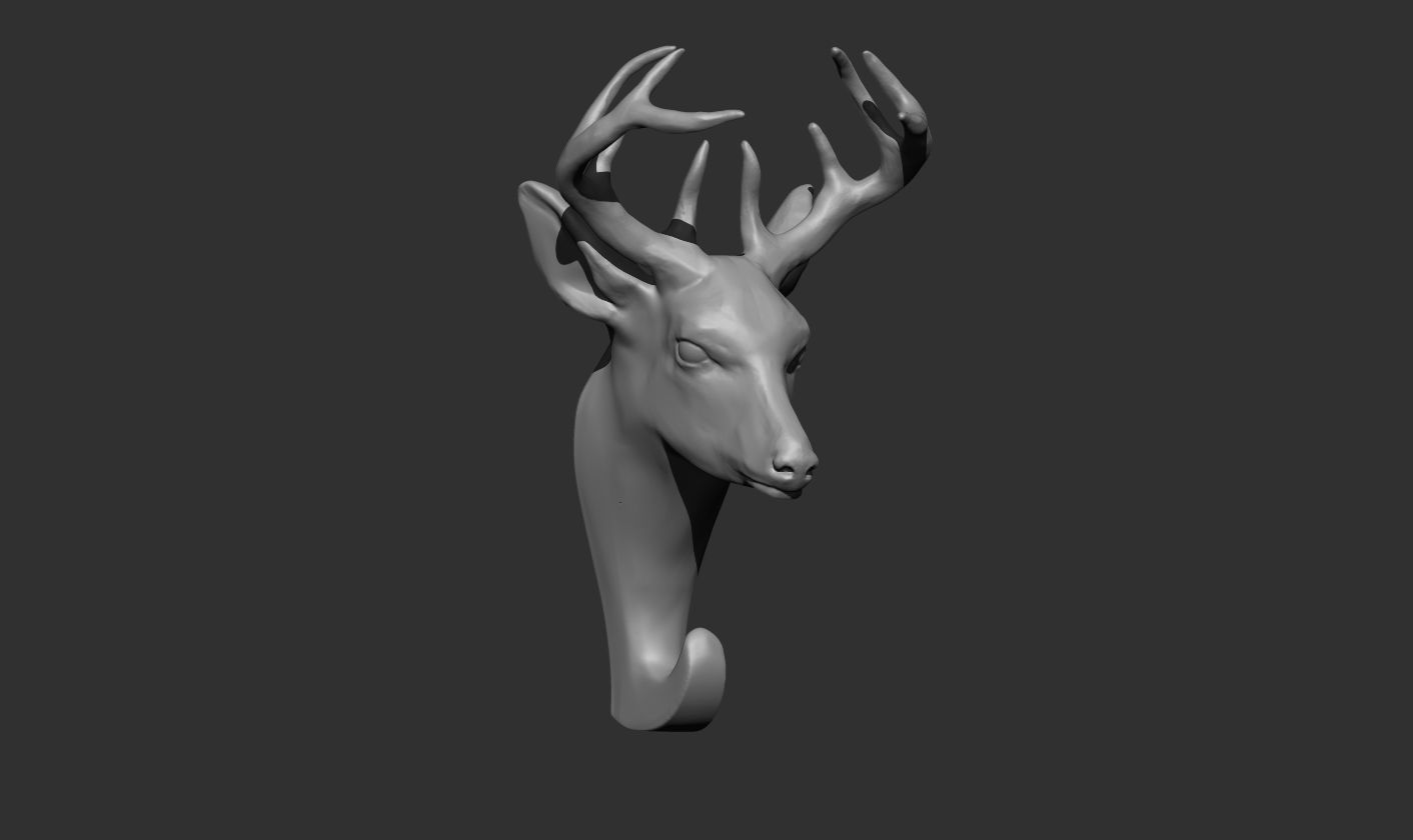 Deer Wall Hook Printable 3D print model_4
