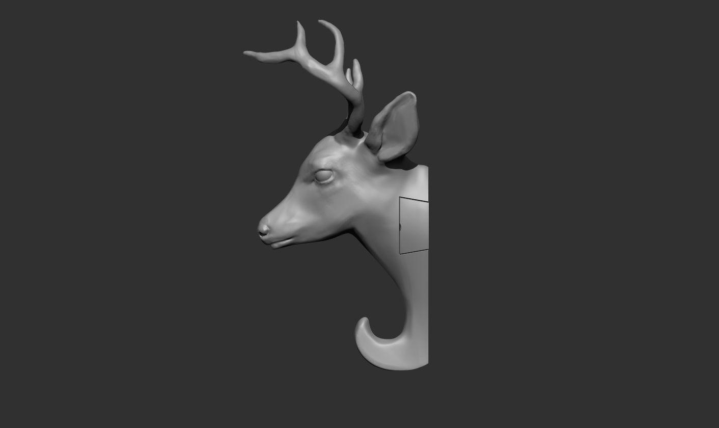 Deer Wall Hook Printable 3D print model_6