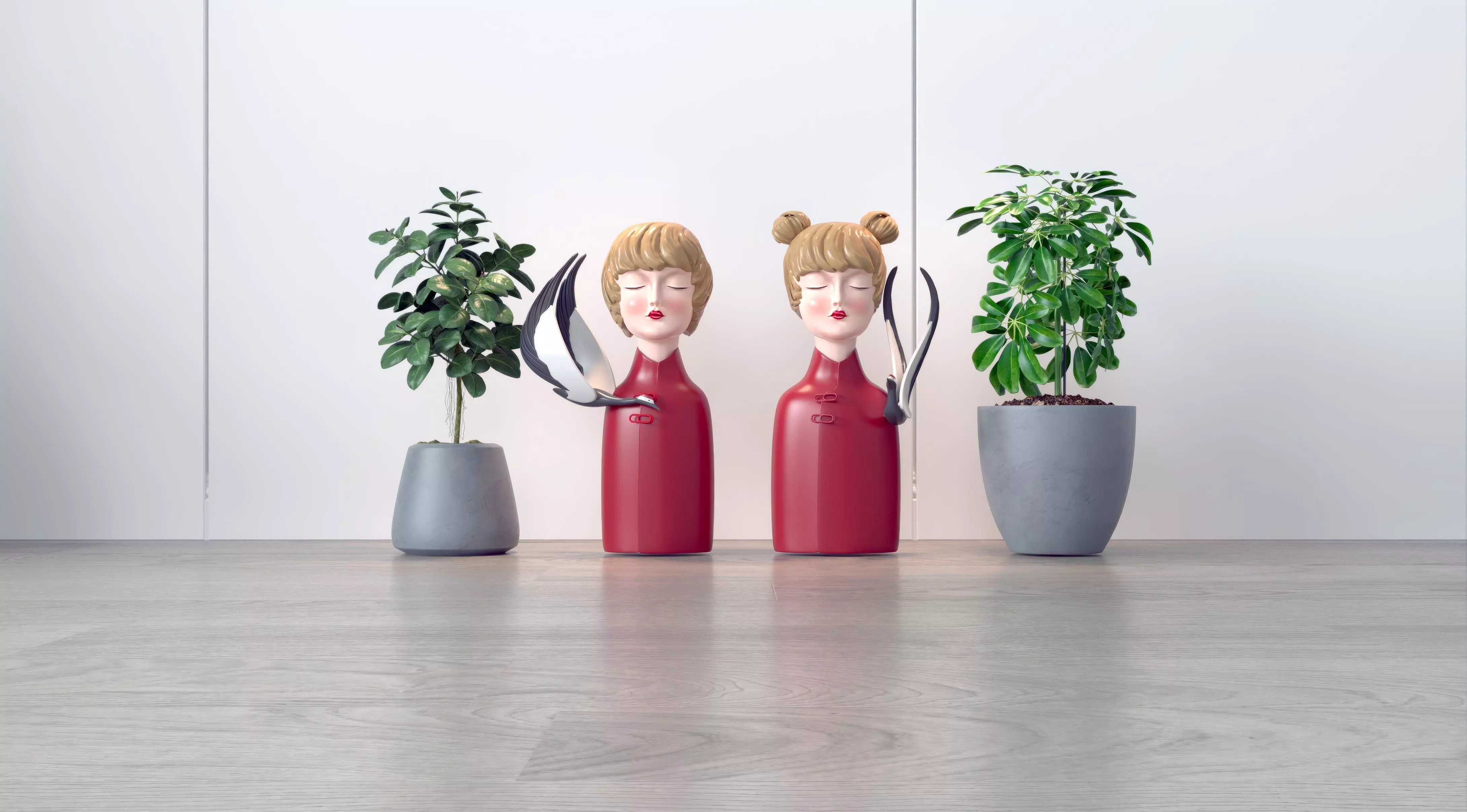 Hanfu Sculpture Decoration Chinese New 3D model