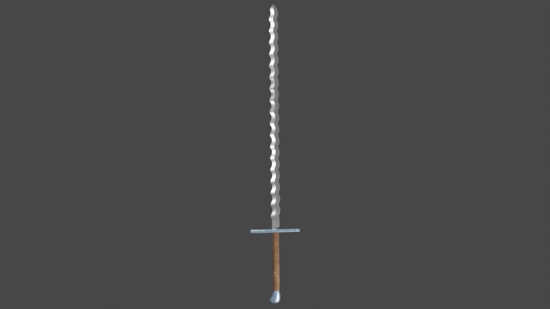 Flamberge sword with Grossmesser handle Low-poly 3D model_7