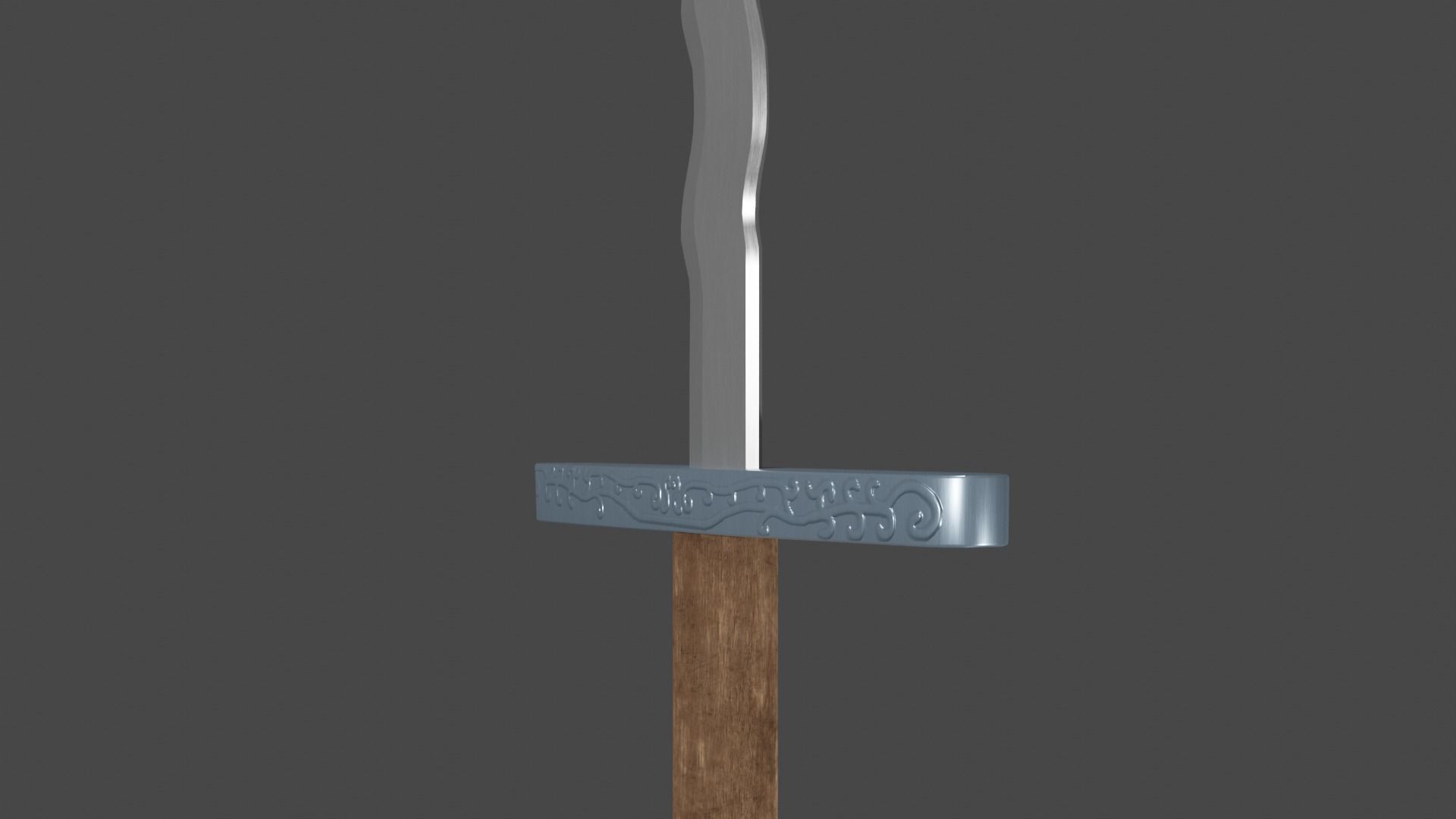 Flamberge sword with Grossmesser handle Low-poly 3D model_11