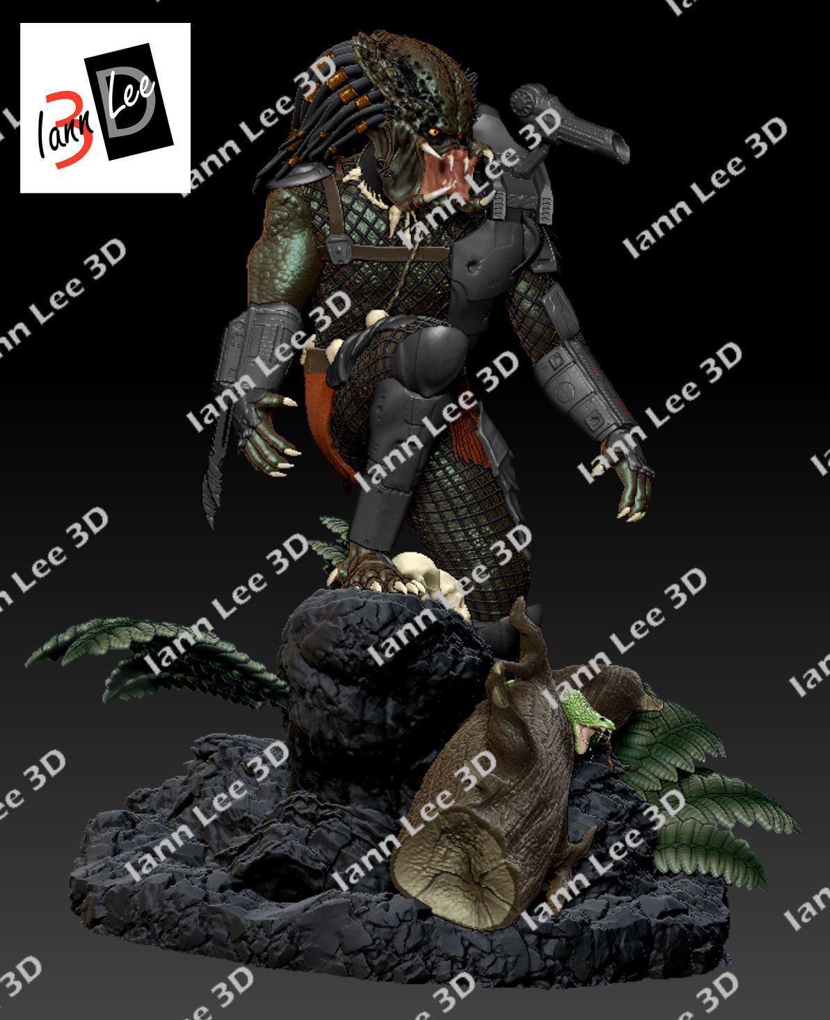 Predator 1987 Coleccionable Scale1-6 con Cabezas Intercambiables 3D print model_19