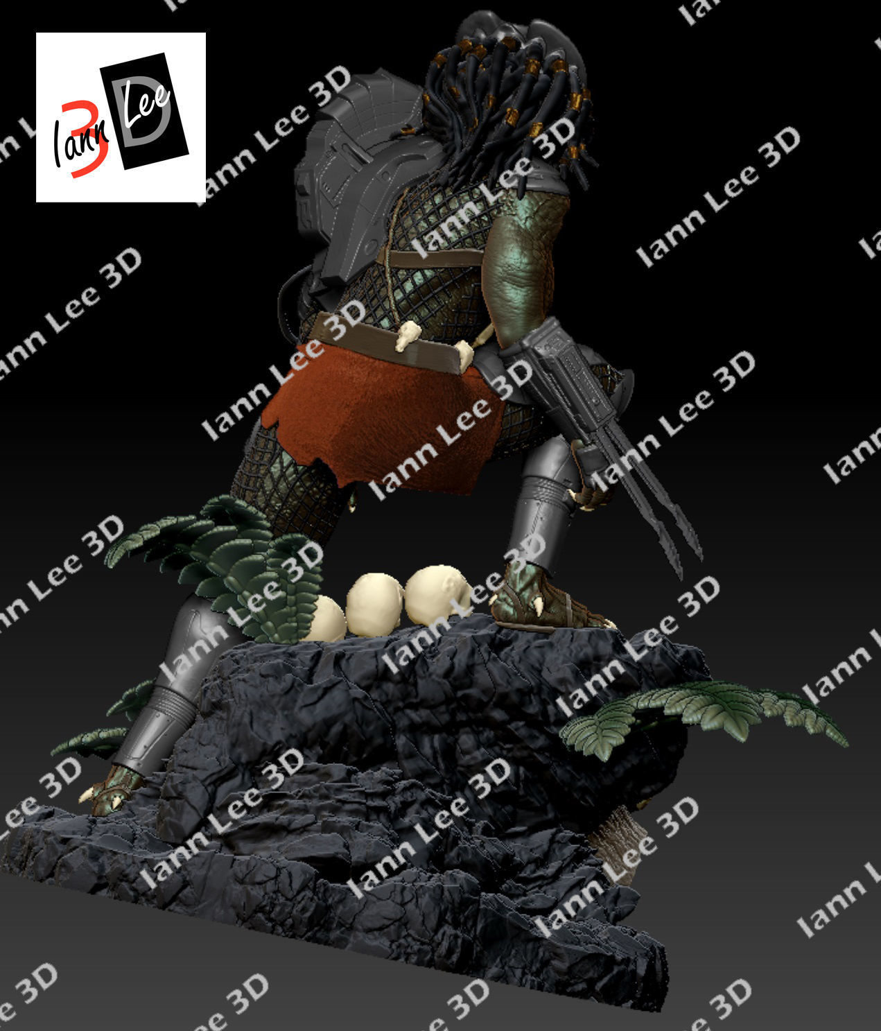 Predator 1987 Coleccionable Scale1-6 con Cabezas Intercambiables 3D print model_15