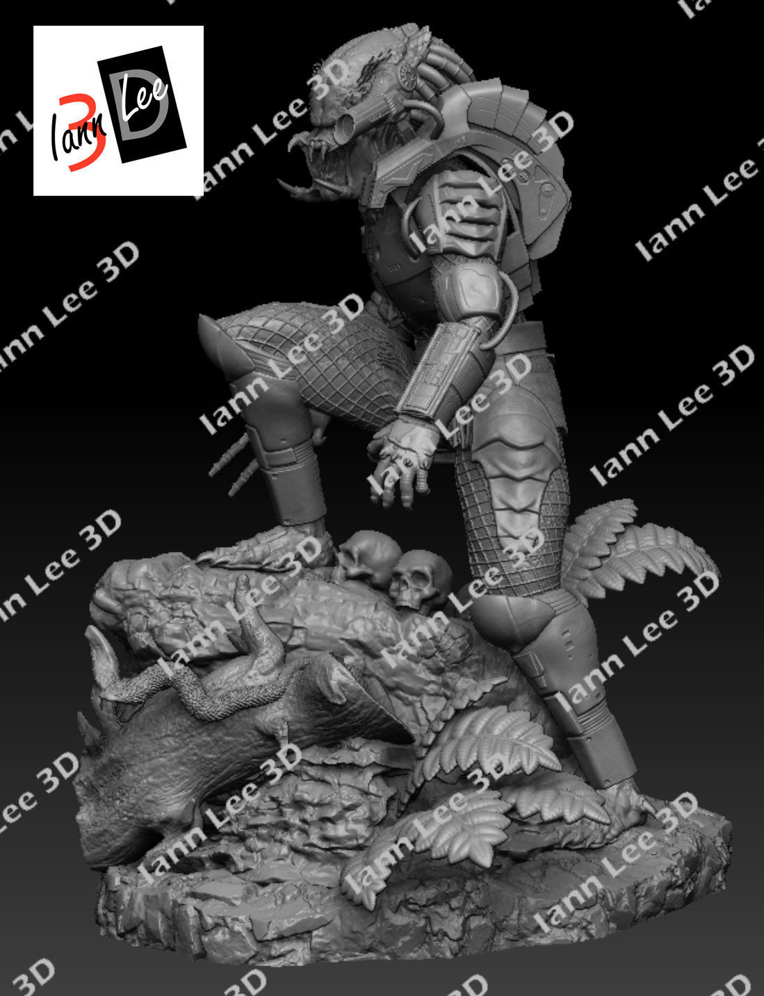 Predator 1987 Coleccionable Scale1-6 con Cabezas Intercambiables 3D print model_6