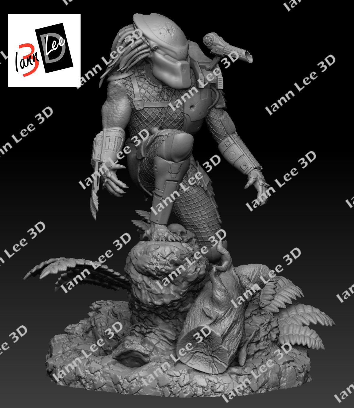 Predator 1987 Coleccionable Scale1-6 con Cabezas Intercambiables 3D print model_12