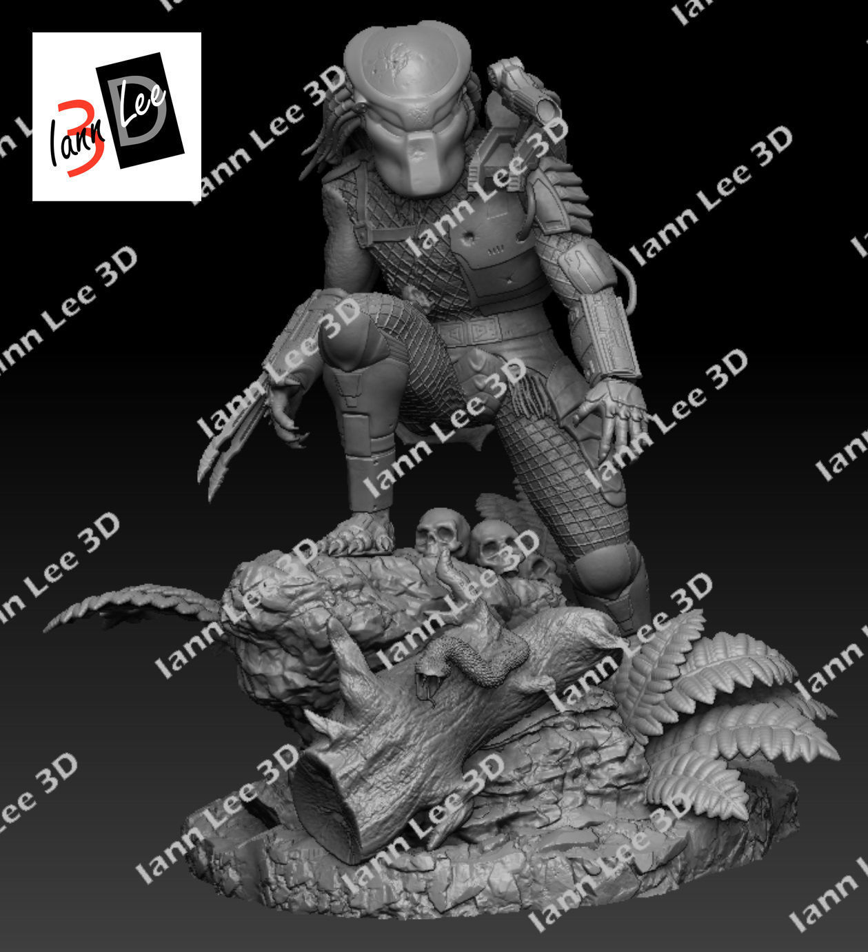 Predator 1987 Coleccionable Scale1-6 con Cabezas Intercambiables 3D print model_9