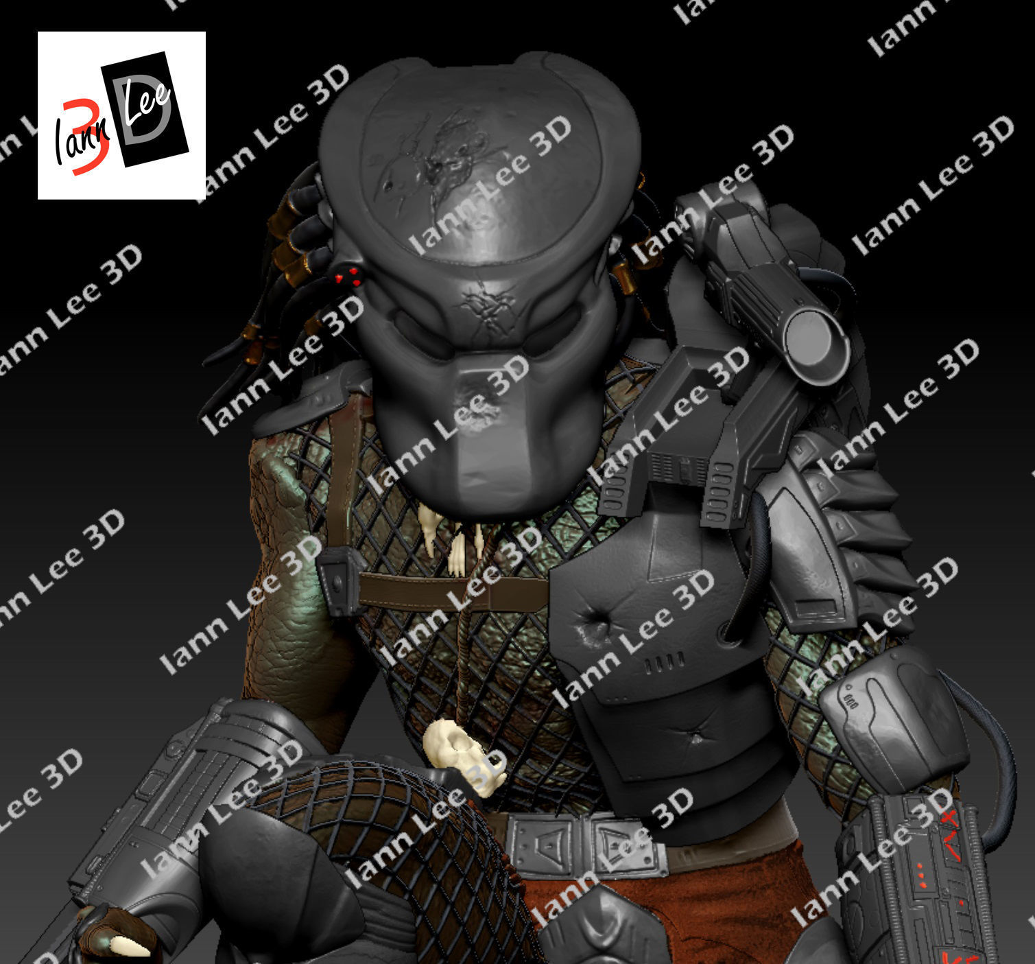 Predator 1987 Coleccionable Scale1-6 con Cabezas Intercambiables 3D print model_20