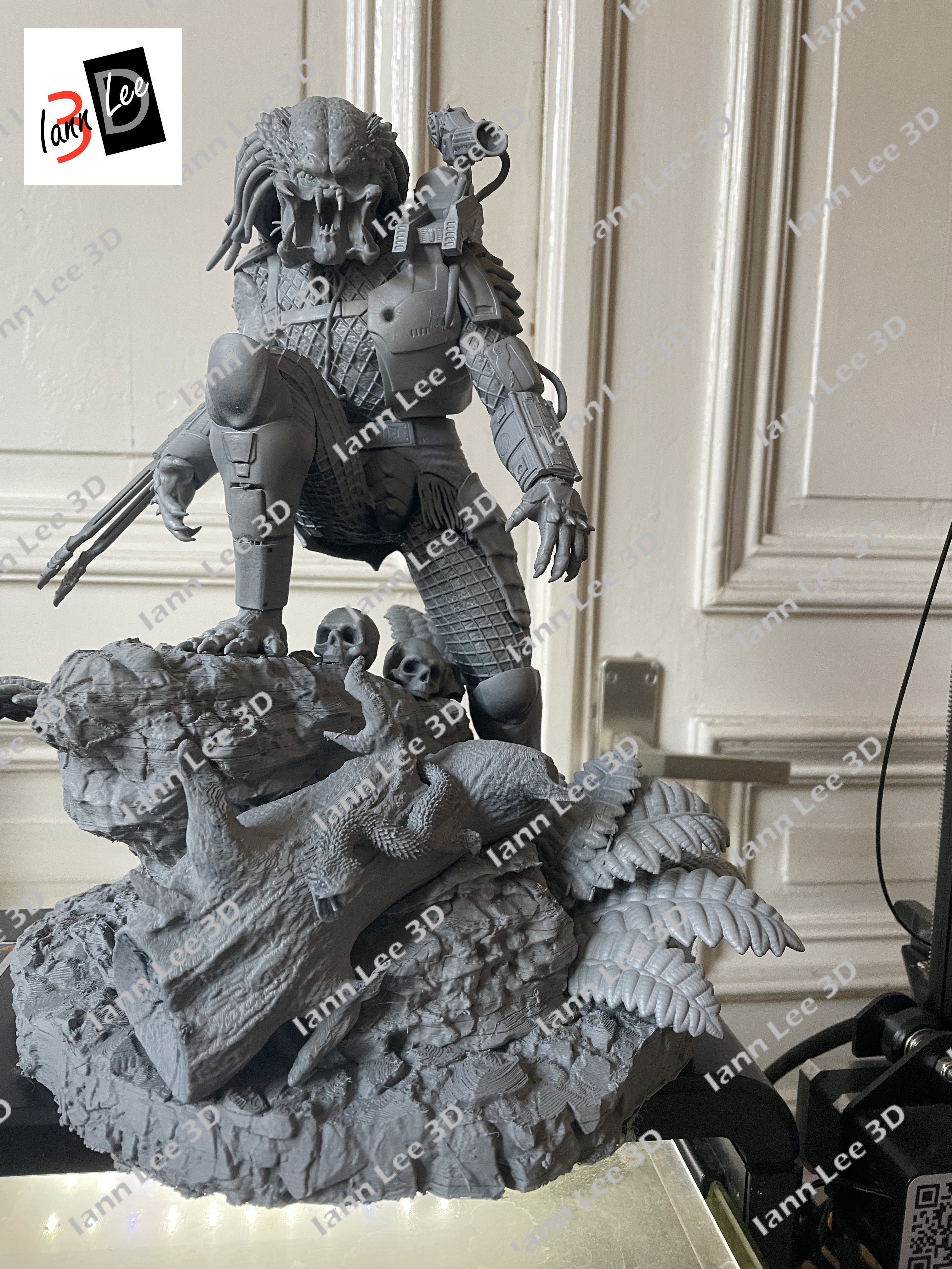 Predator 1987 Coleccionable Scale1-6 con Cabezas Intercambiables 3D print model_1