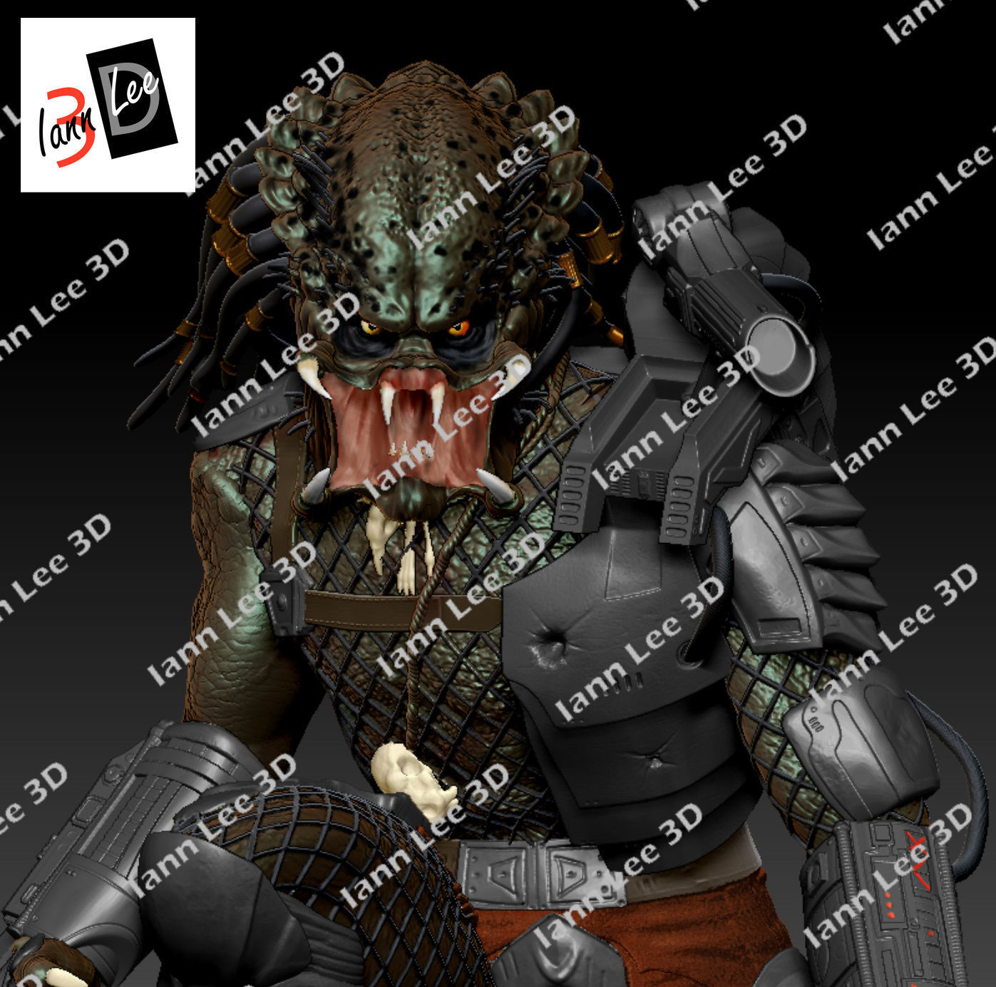 Predator 1987 Coleccionable Scale1-6 con Cabezas Intercambiables 3D print model_21