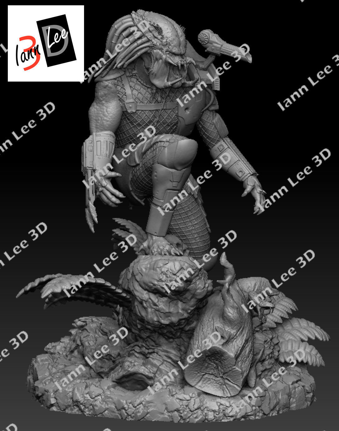Predator 1987 Coleccionable Scale1-6 con Cabezas Intercambiables 3D print model_8