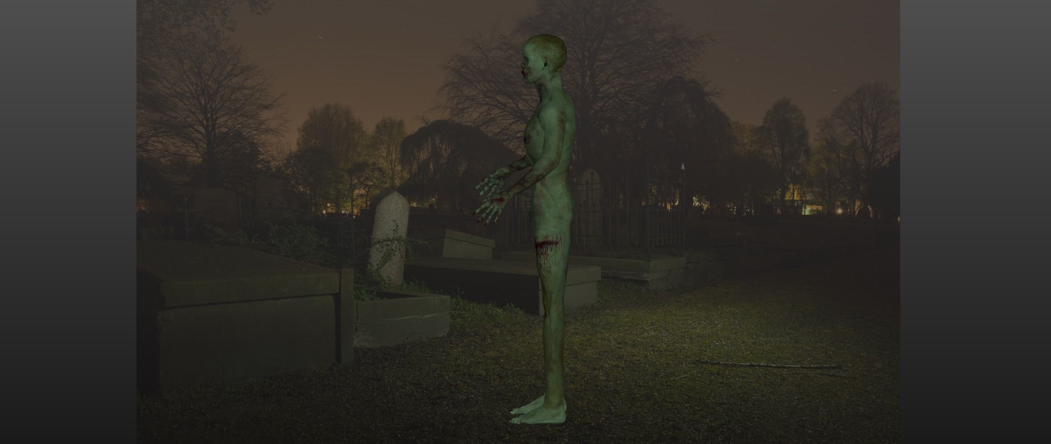 Green Zombie 3D Model Low poly Rigged Low-poly 3D model_4