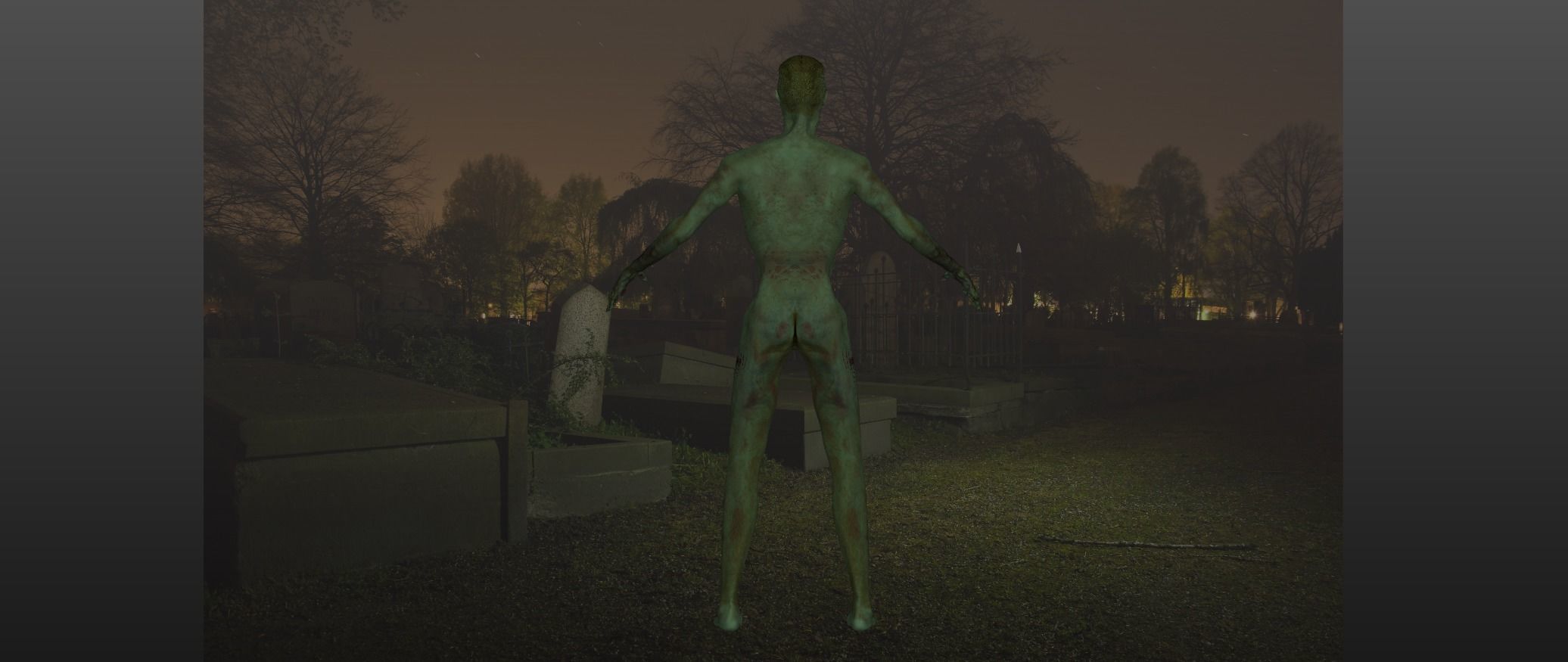 Green Zombie 3D Model Low poly Rigged Low-poly 3D model_5