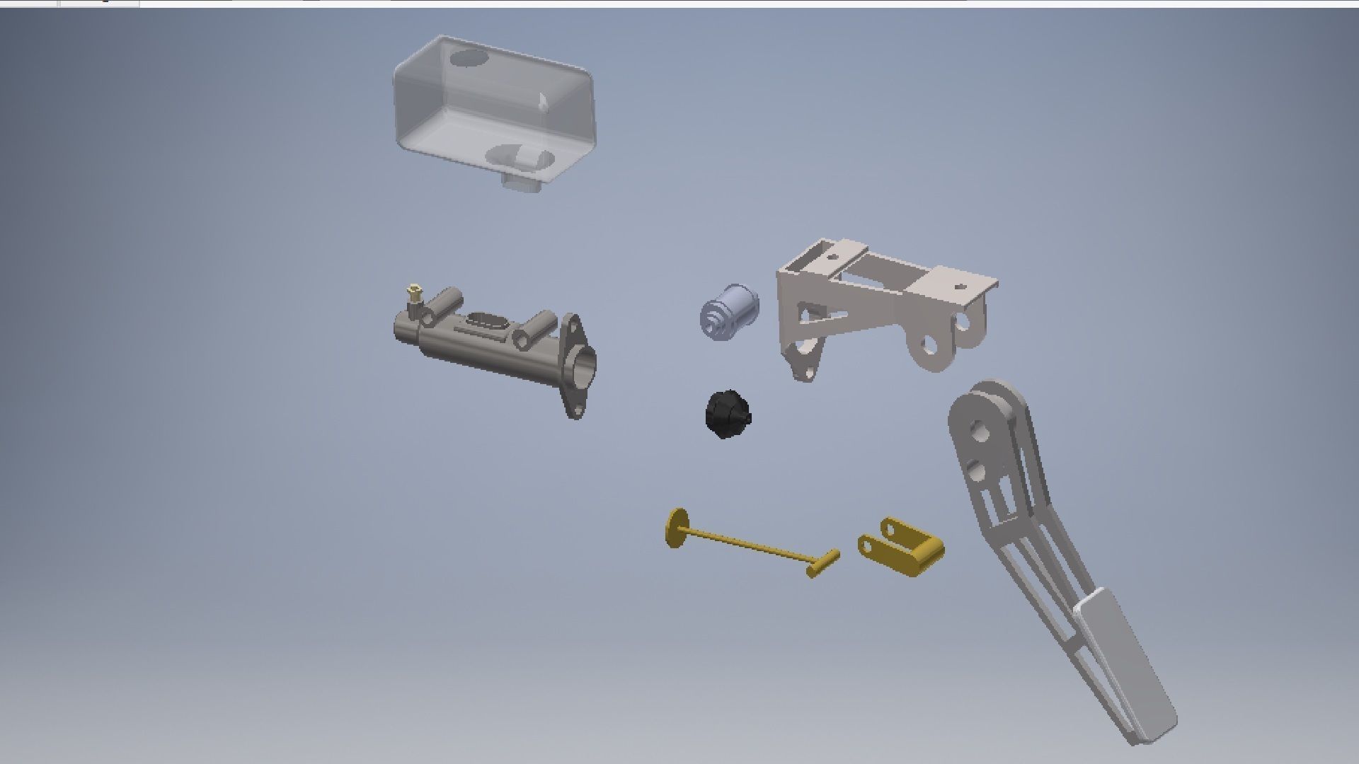 brake pedal assembly 3D model 3D model_3