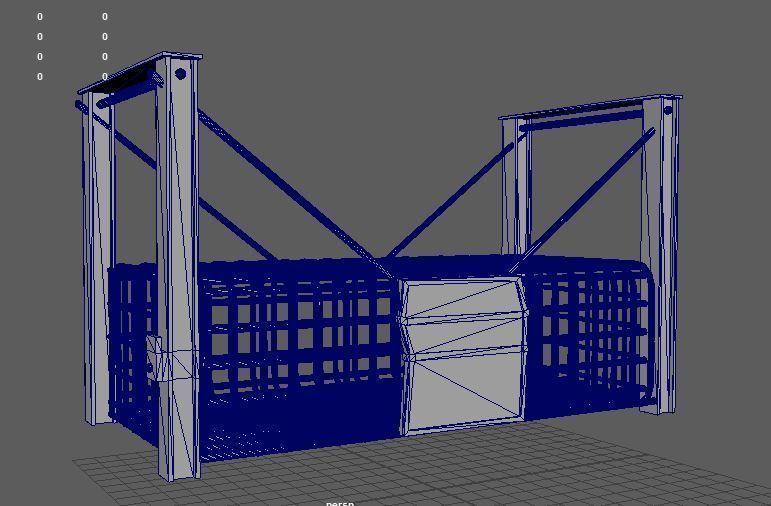 hunt cage Low-poly 3D model_7