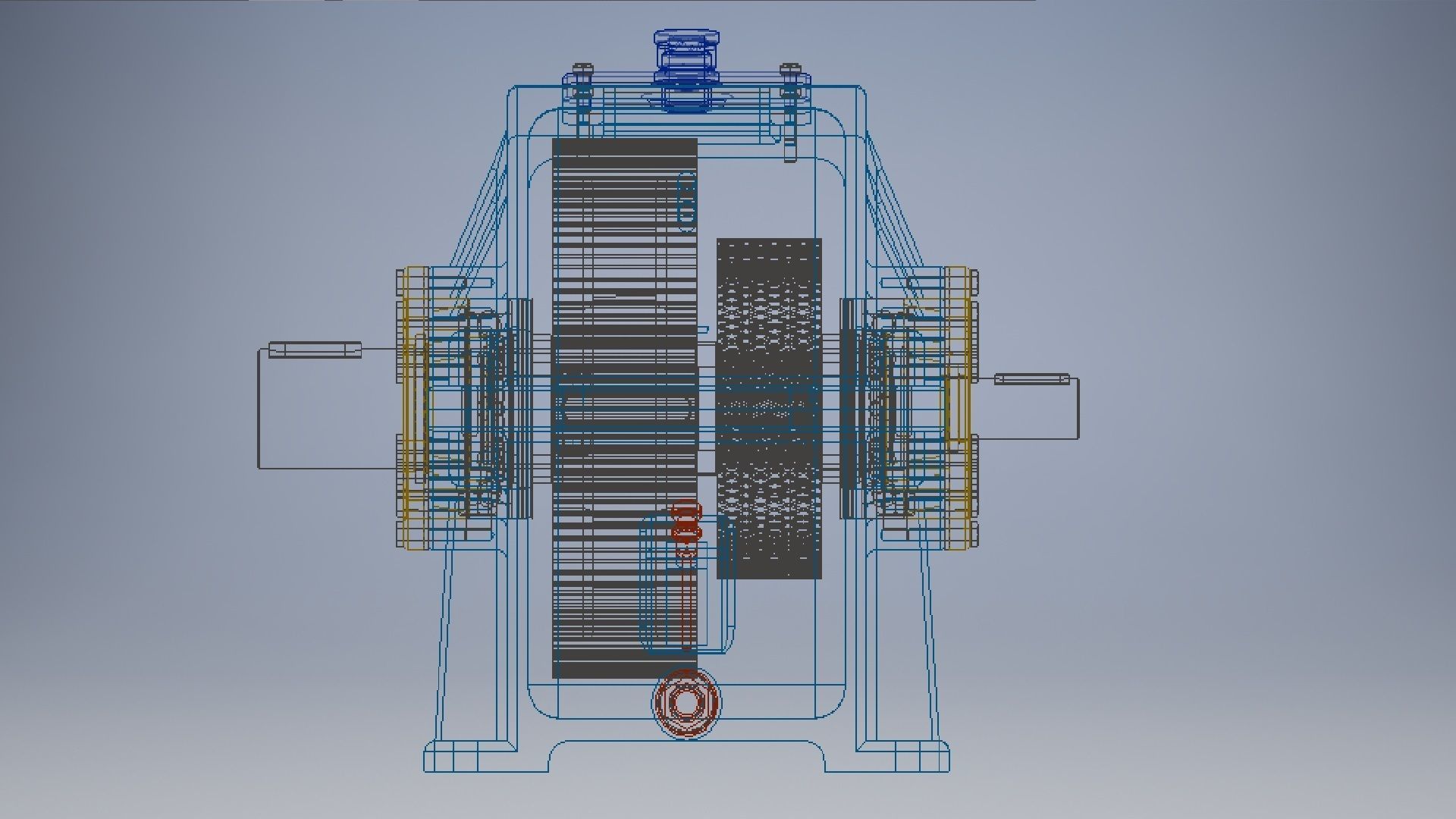Two steps reduce gearbox  3D model_15
