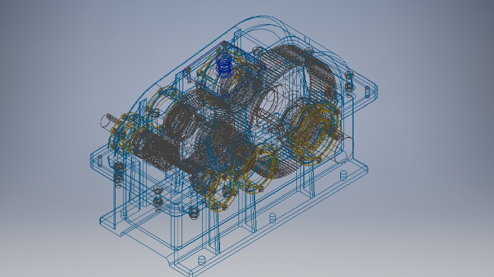Two steps reduce gearbox  3D model_16