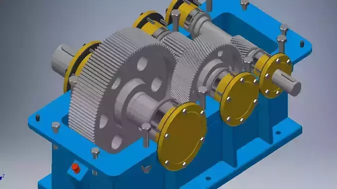 Two steps reduce gearbox  3D model