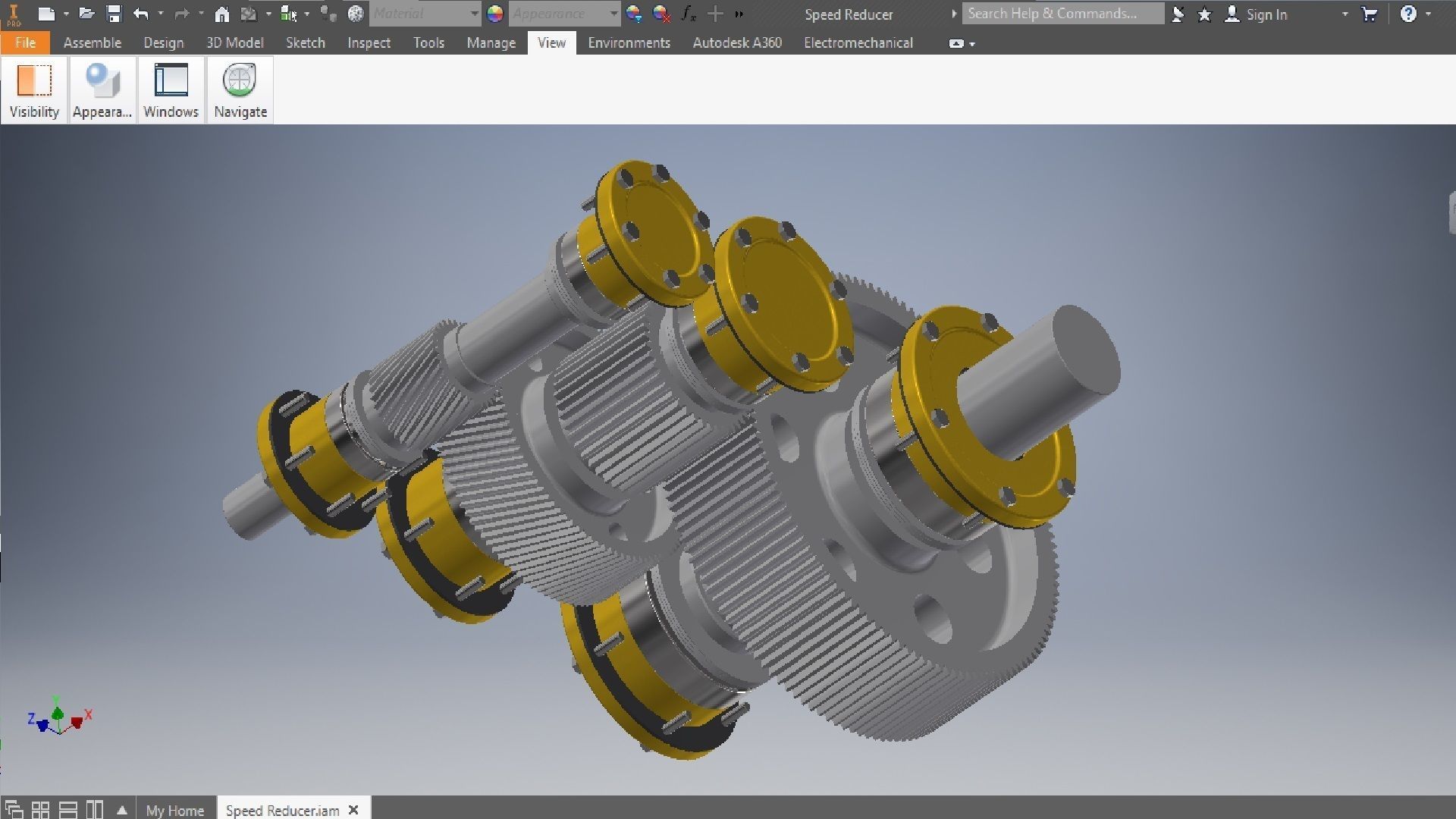 Two steps reduce gearbox  3D model_9