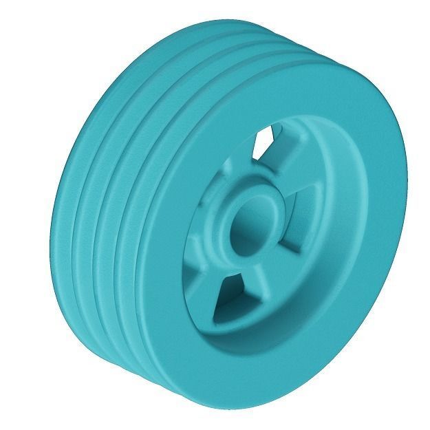 Plastic Pulley 3D model_1